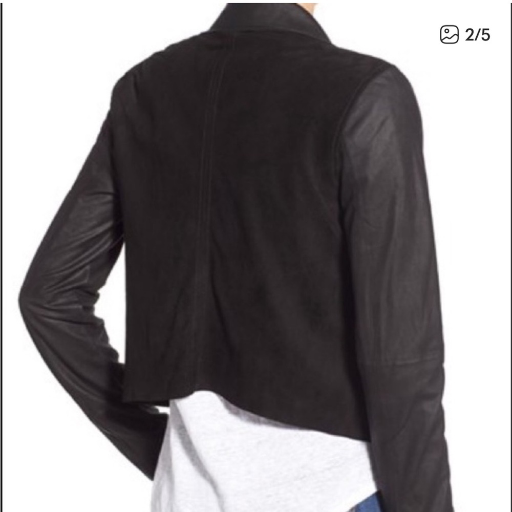 PAIGE Silvie Black Leather and Suede Jacket - Picture 3 of 8
